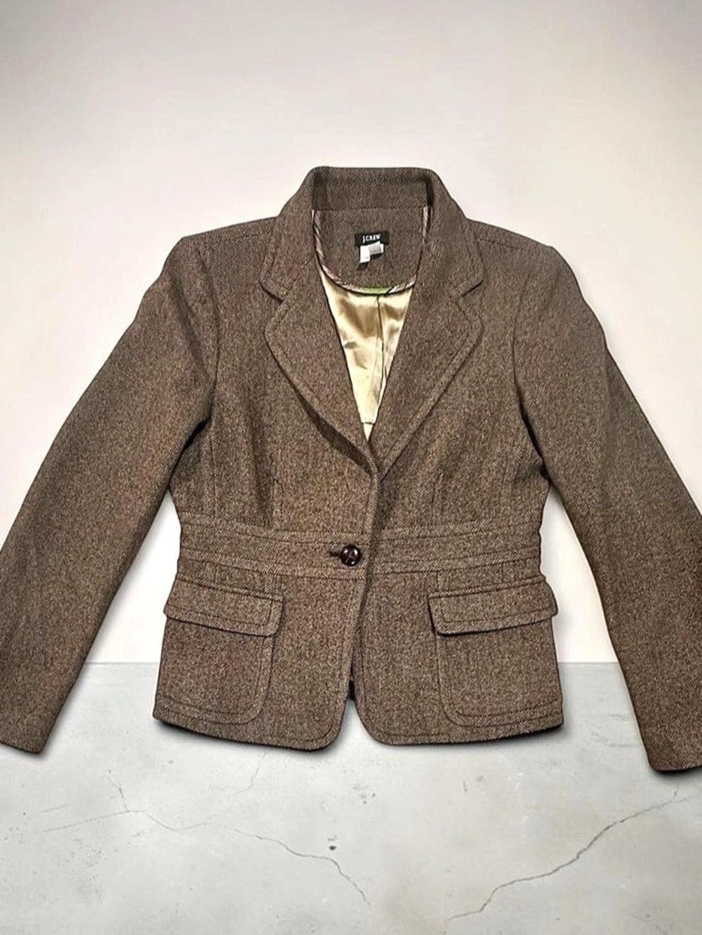 J.Crew Houndstooth Blazer in Brown Size 10